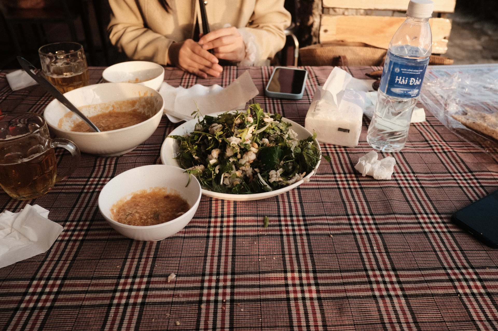 this is fish salad, full meal for two people. Lovely