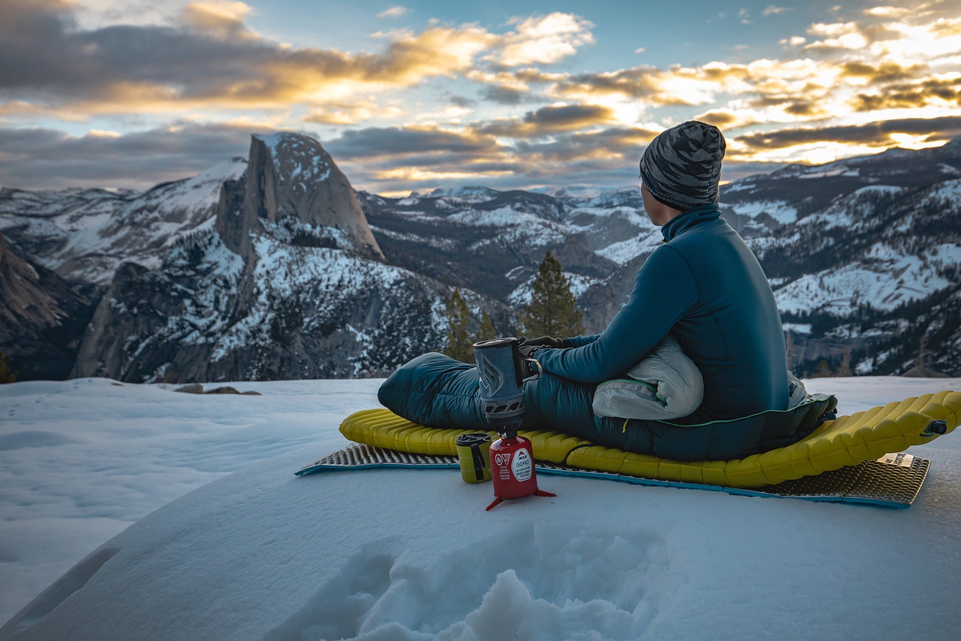 Snow Camping at the most iconic landmark in Yosemite National Park.